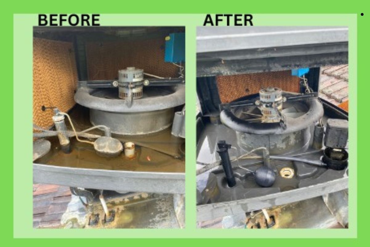 How often should evaporative coolers be serviced